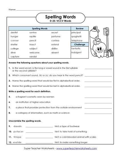 spectrum spelling grade 4 lesson 25 answer key