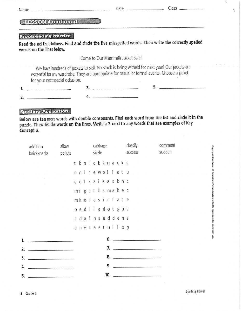 spelling power grade 8 answer key lesson 1