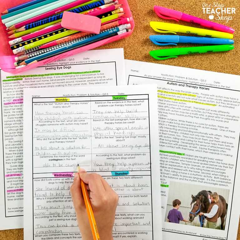 autism and therapy horses answer key