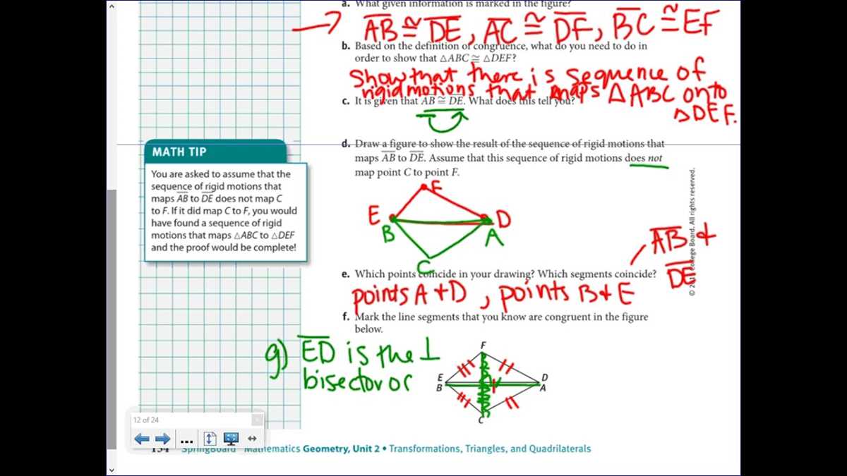 springboard geometry answer key unit 1