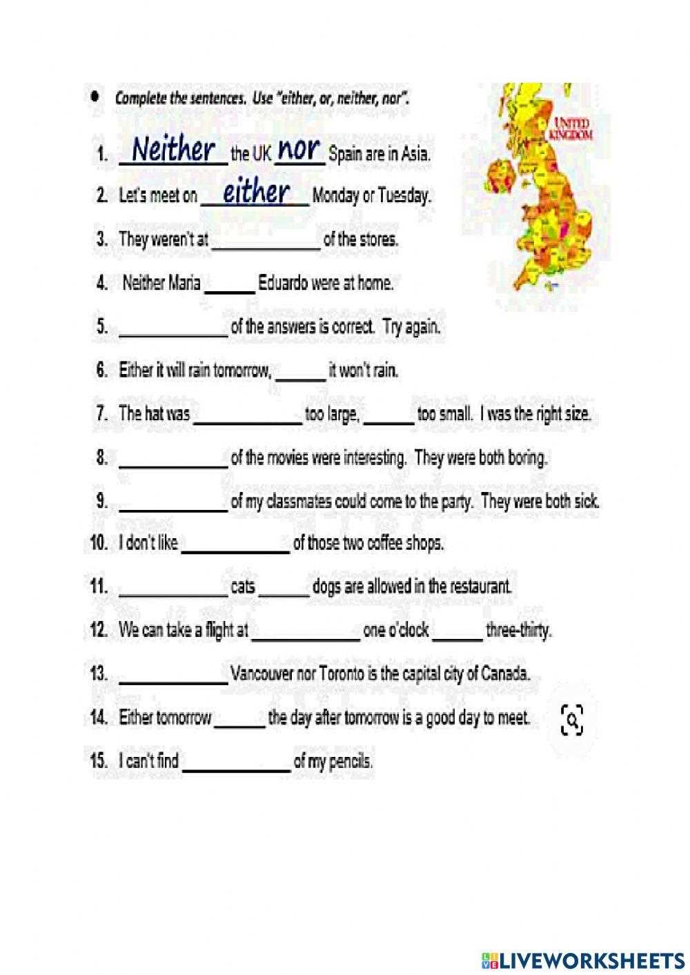 correlative conjunctions worksheets with answer key correlative conjunctions worksheets with answer key