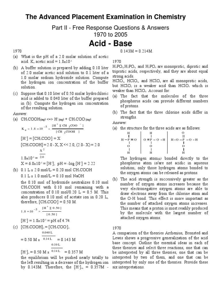 buffers in household products ap chemsitry review questions answer key