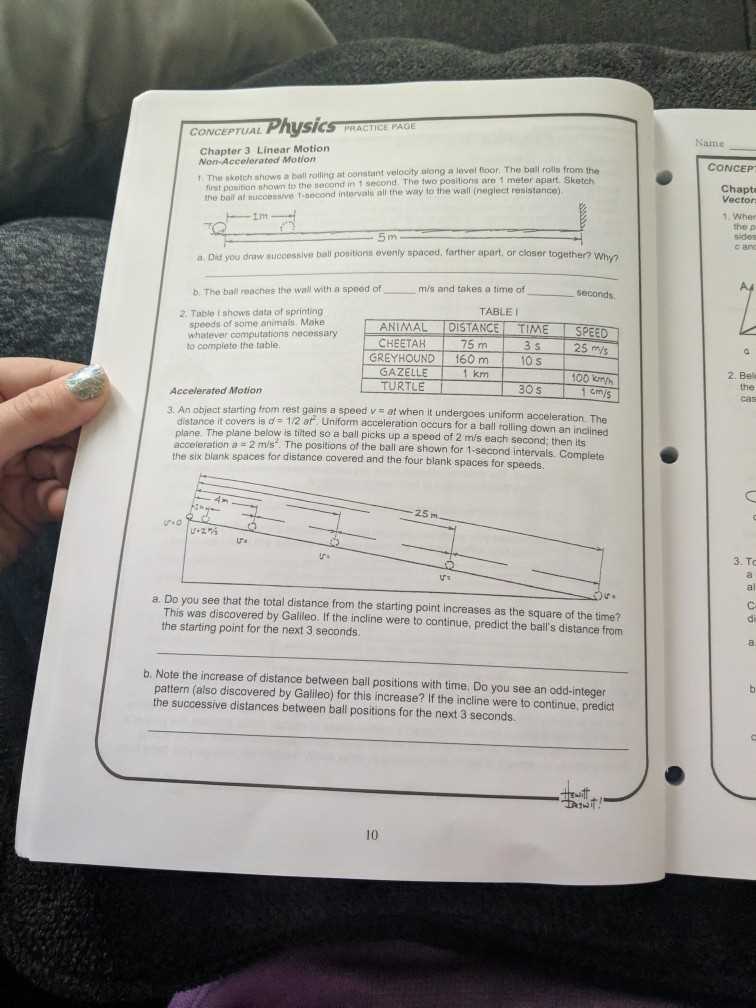 conceptual physics chapter 4 linear motion answer key