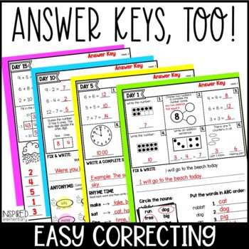 summer review answer key
