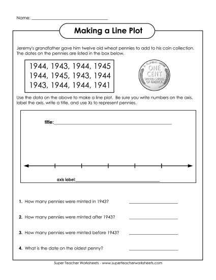 super teacher worksheets making a line plot answer key