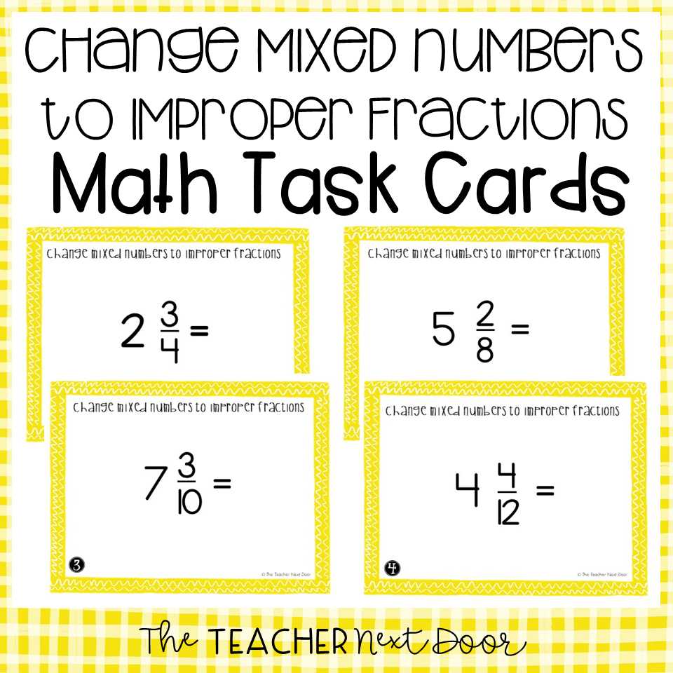 mixed numbers to improper fractions worksheet 6th grade answer key