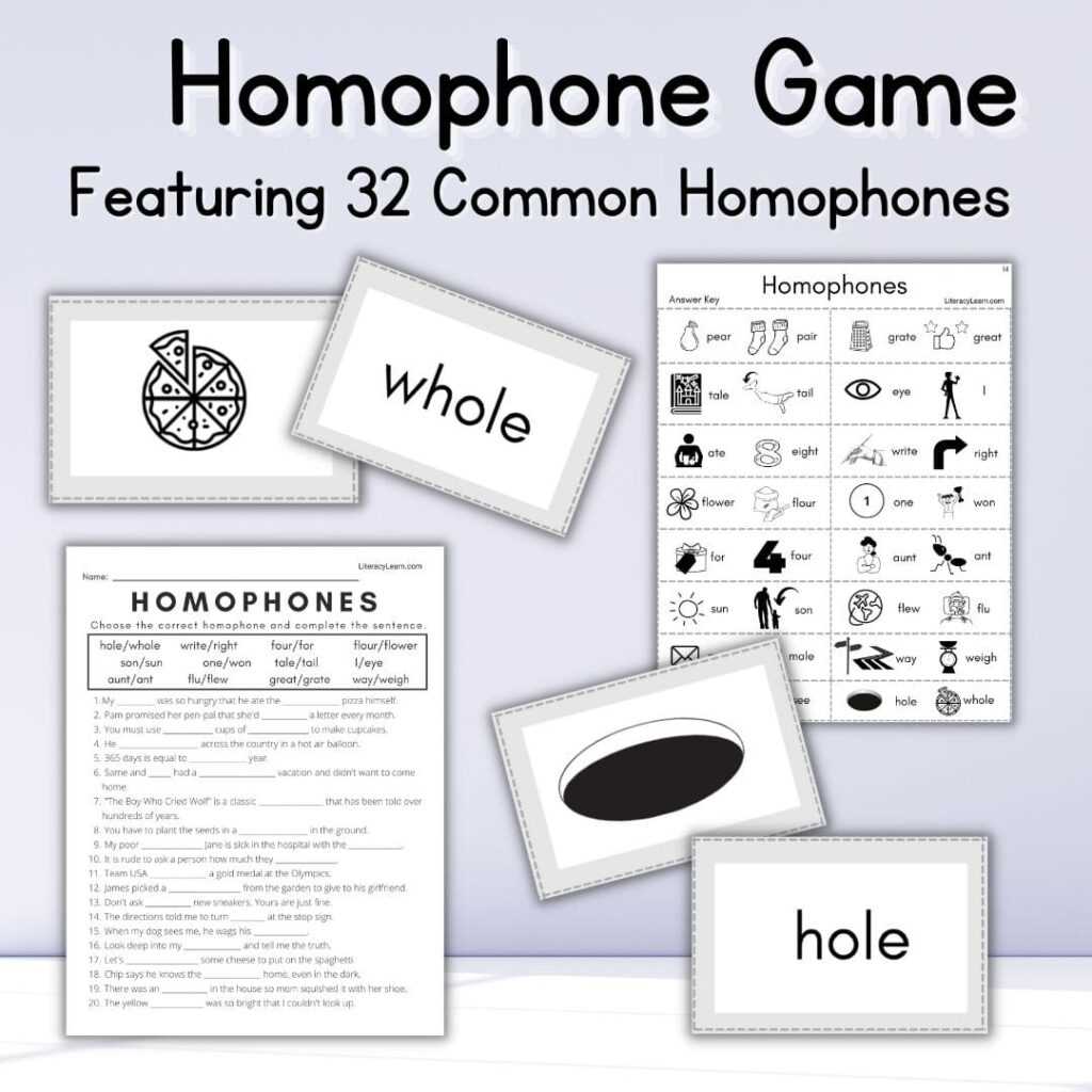 homophones answer key