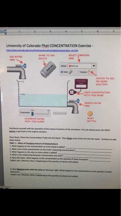 concentration phet chemistry labs answer key