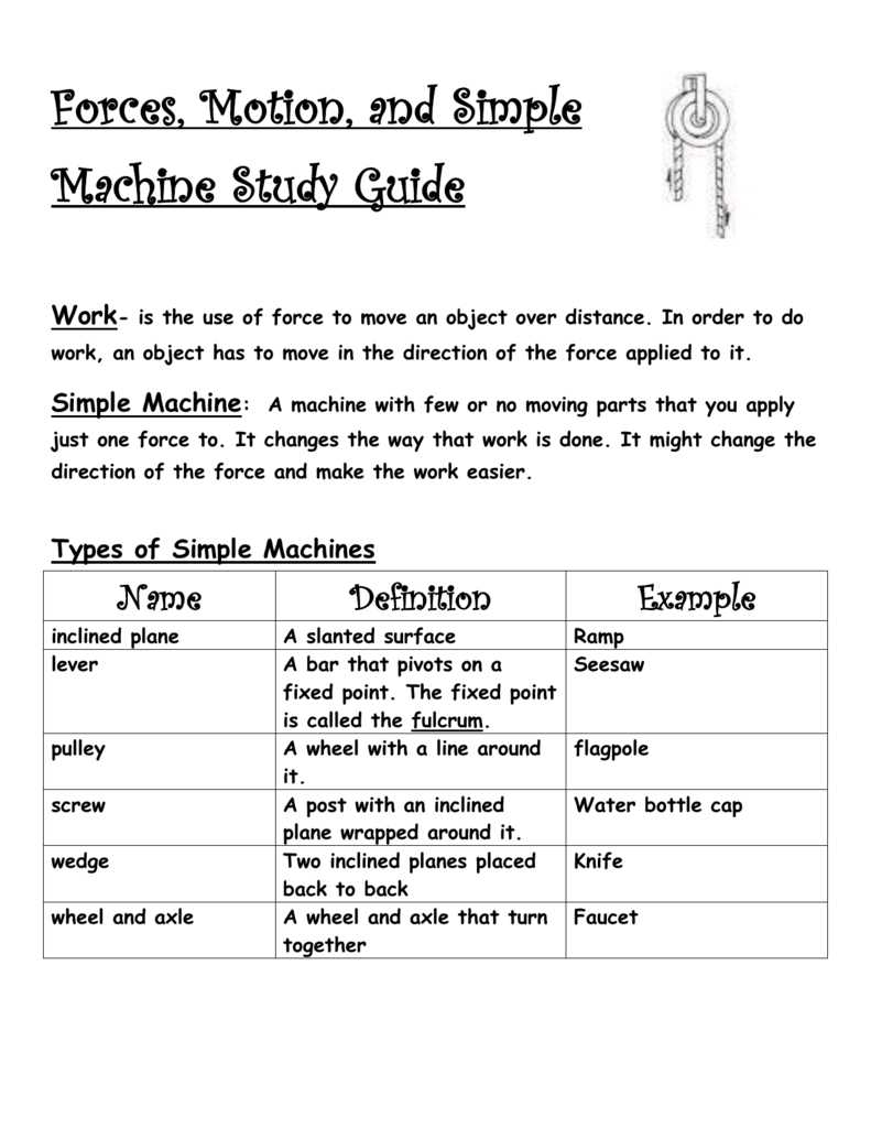 forces and motion study guide answer key