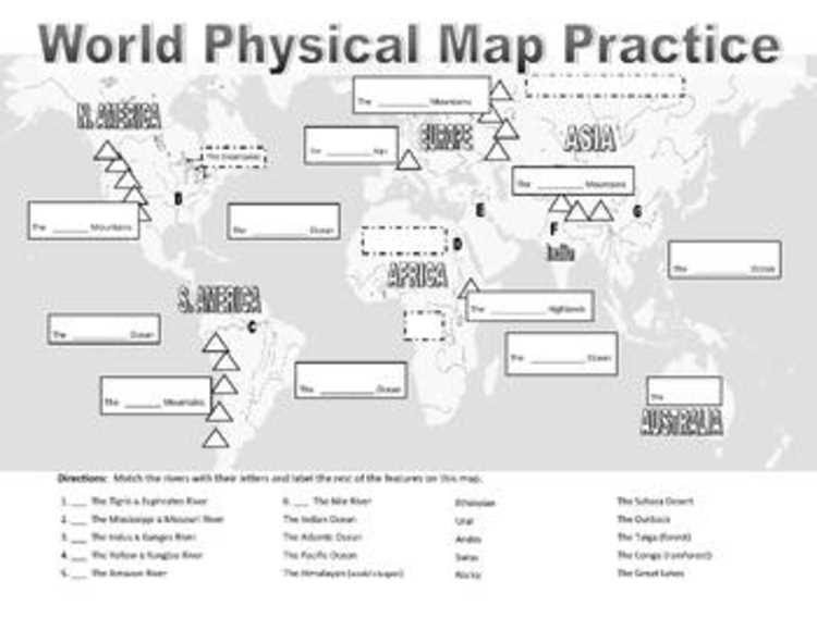world geography puzzles answer key africa physical features