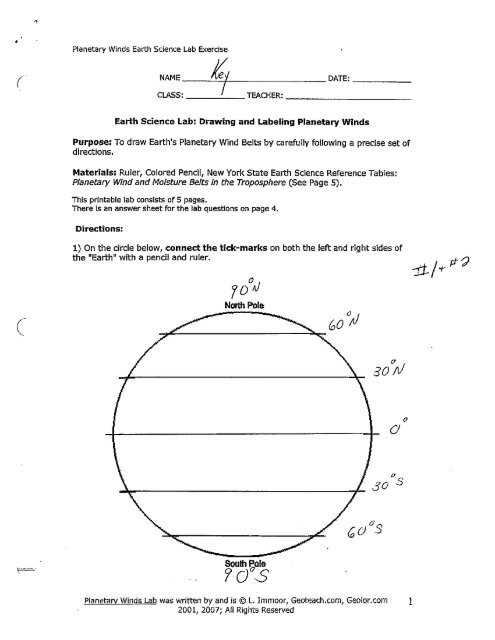 teacher edition of earth science lab answer key