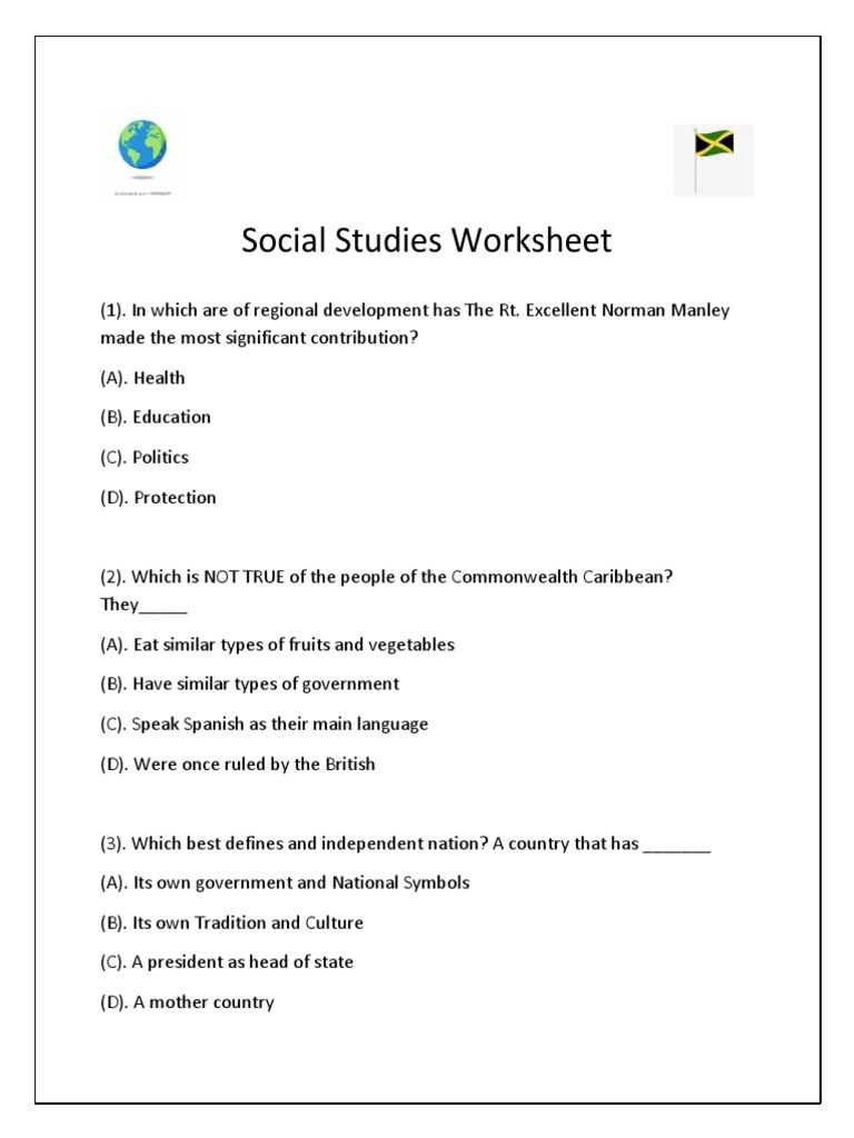 5th grade social studies worksheets with answer key