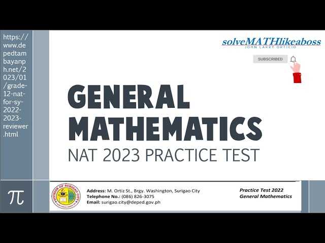 nat reviewer for grade 11 math with answer key