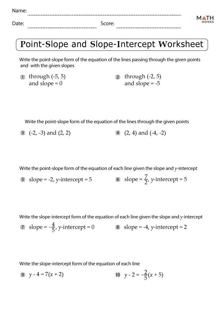 find the slope in a written expression answer key