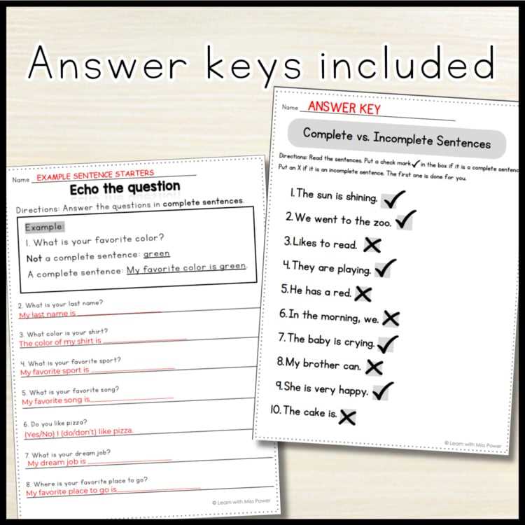 chapter 17 writing complete sentences answer key