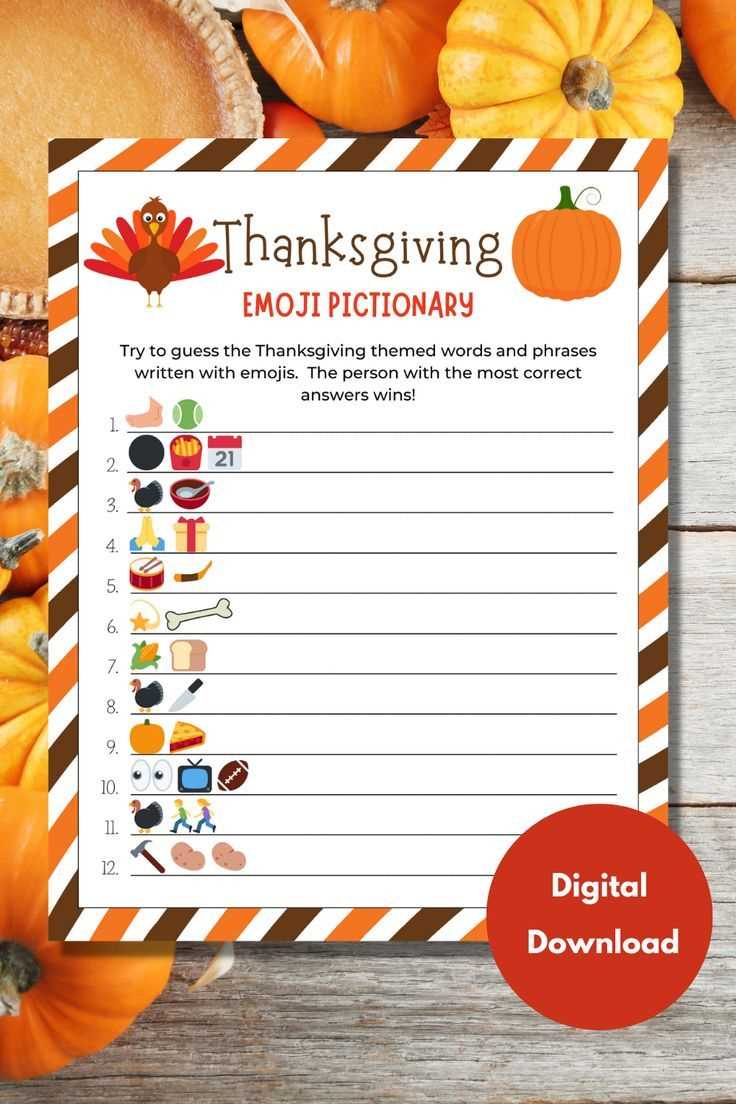 thanksgiving emoji pictionary answers key