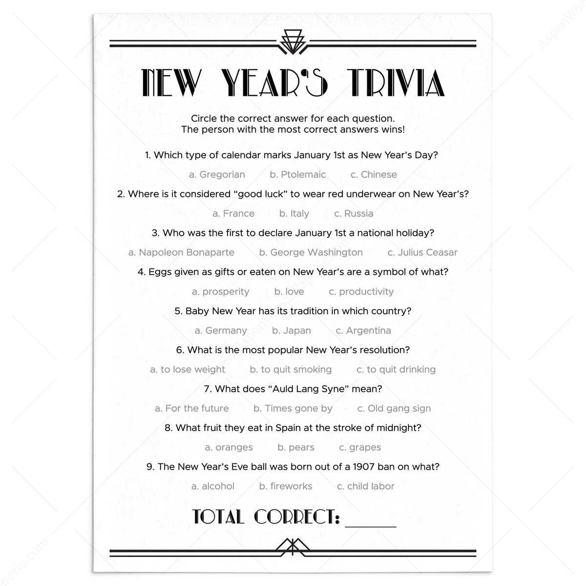 the history of popular new years traditions answer key