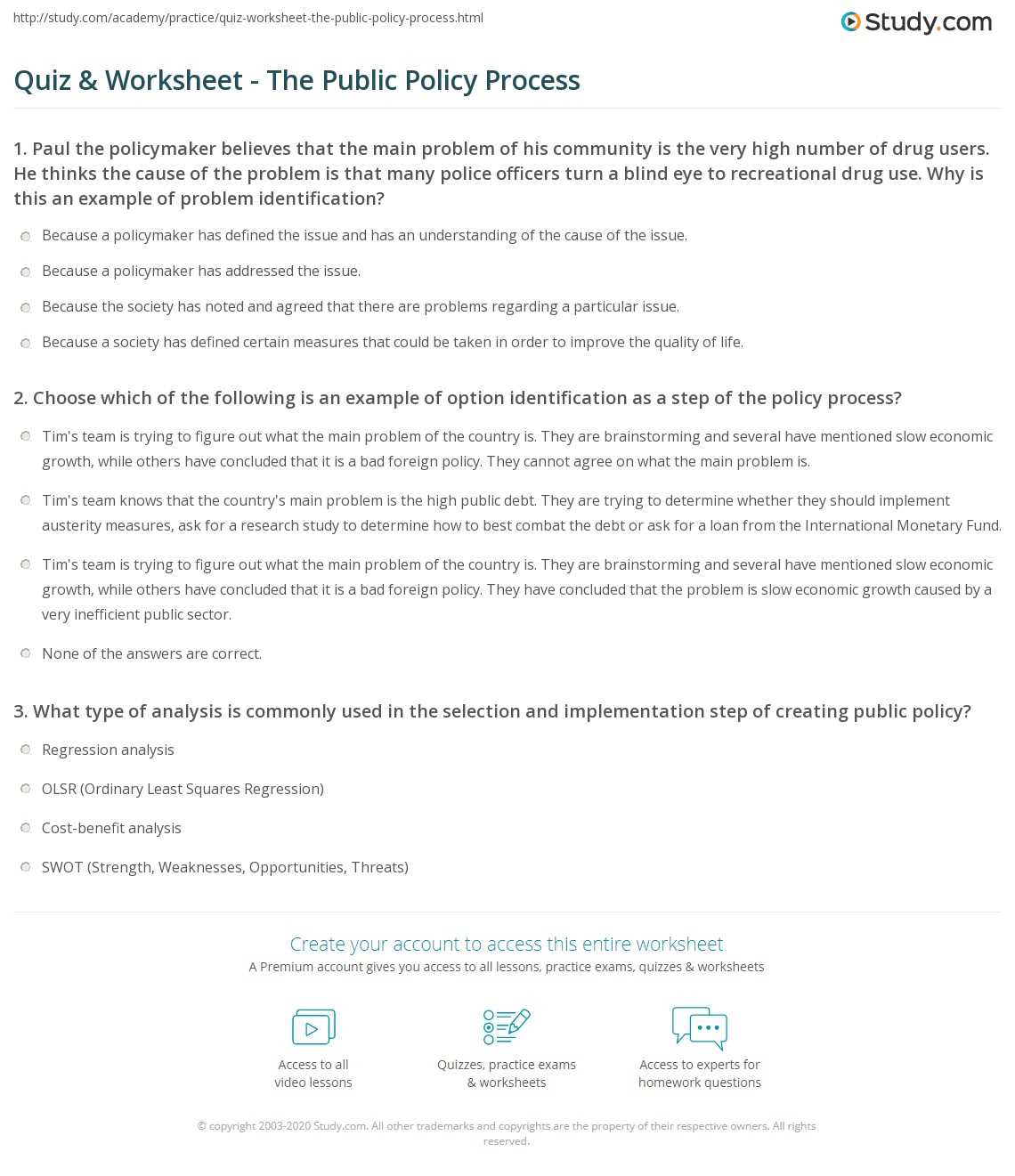 the public in public policy answer key