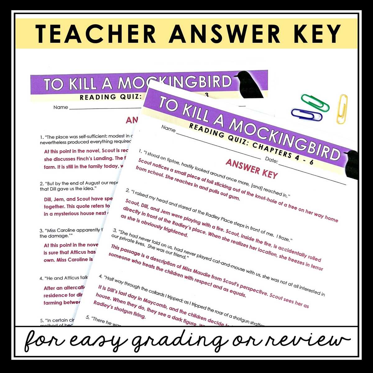 to kill a mockingbird study guide answers key