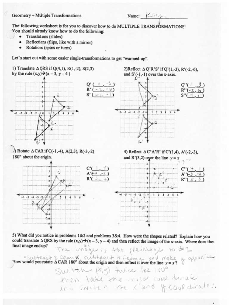 transformation review packet answer key