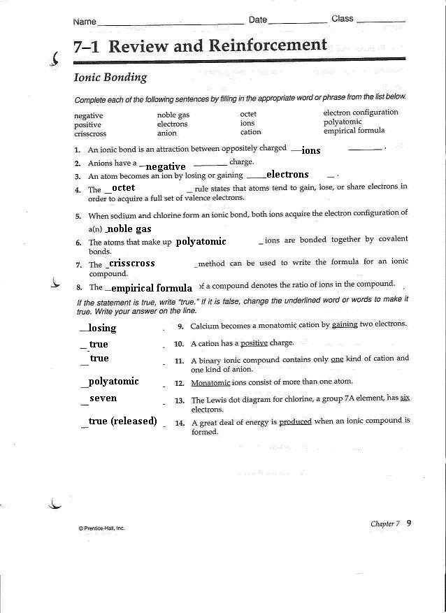 chapter 8 chemical equations and reactions test answer key