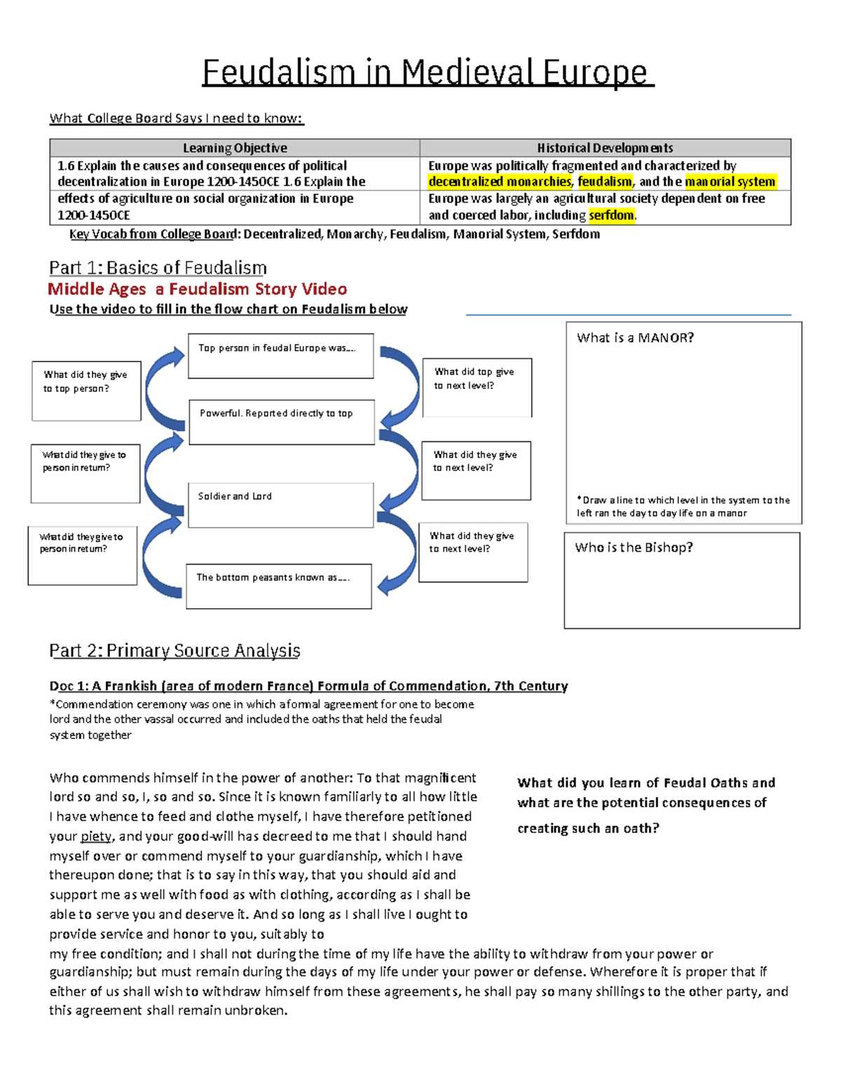 feudalism and the holy roman empire answer key