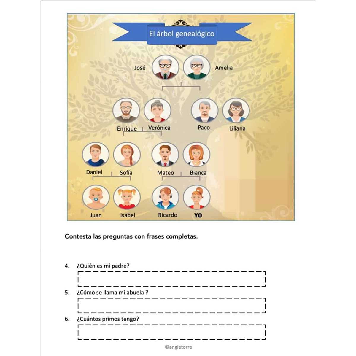 la familia de enrique answer key