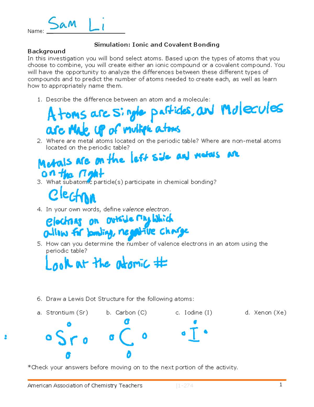 chemquest 19 ionic bonding answer key