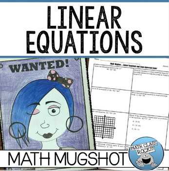 math mugshot linear equations and slope intercept form answer key