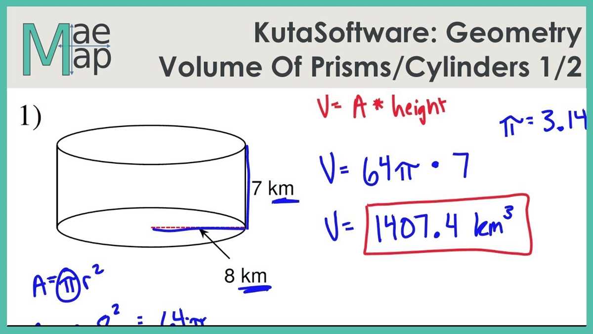 volume of a cylinder worksheet grade 8 answer key