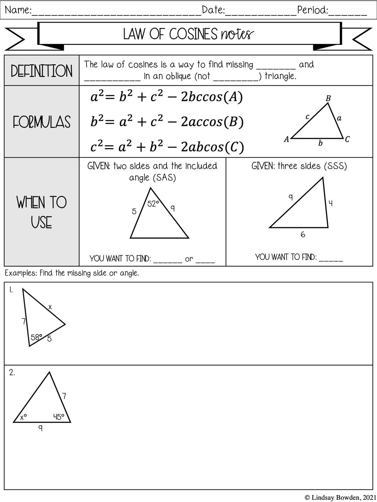 8 5 law of sines answer key