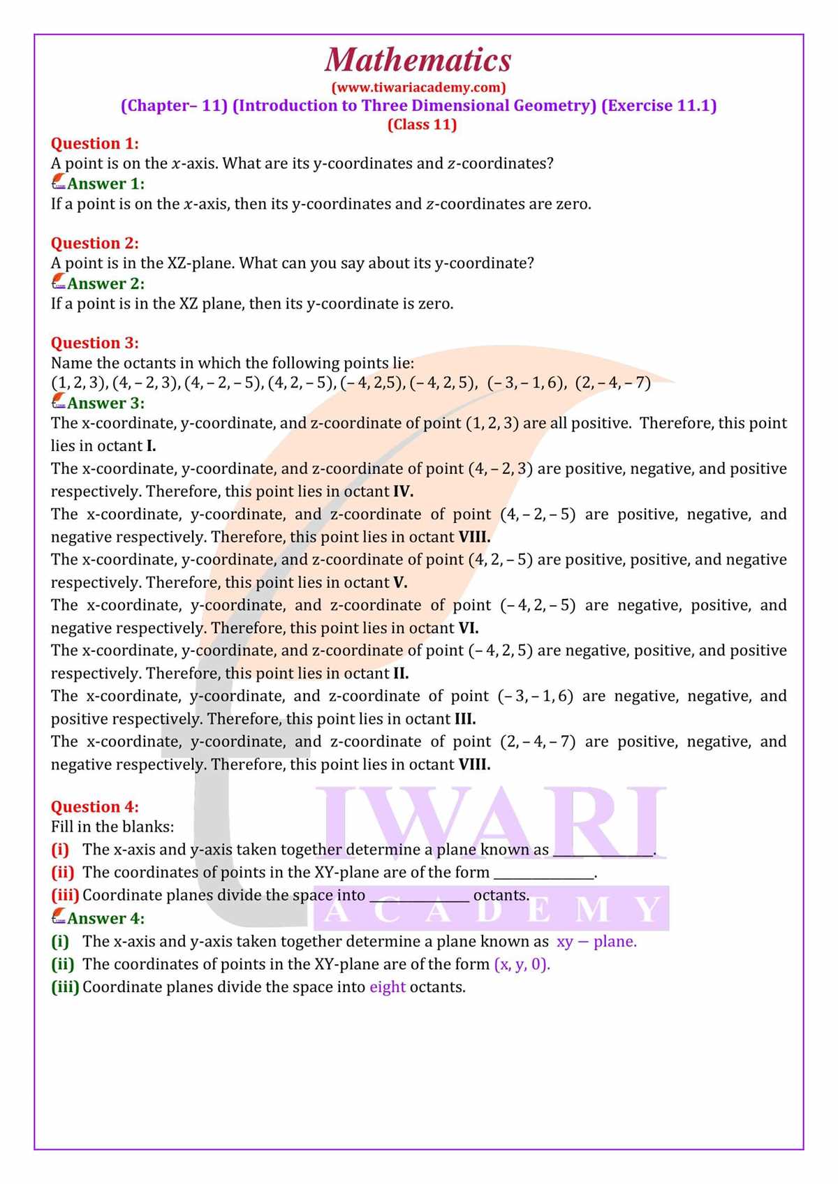lesson 11.1 the geometry of solids answer key