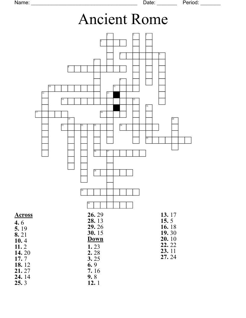 ancient rome word search puzzle answer key
