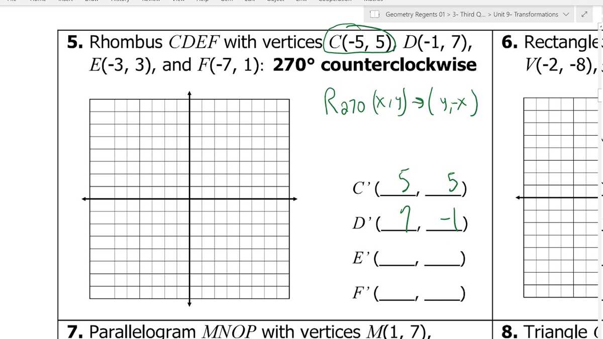 lesson 2 3 rotations practice and problem solving modified answer key