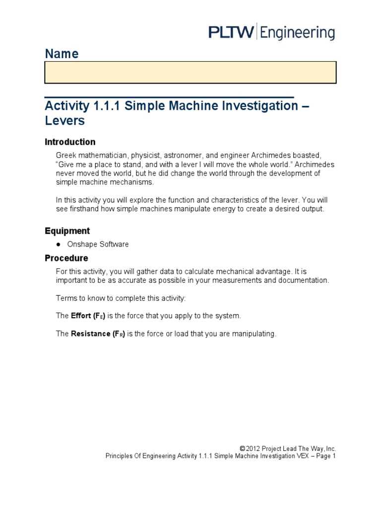 activity 1.1 1 simple machine investigation answer key activity 1.1 1 simple machine investigation answer key