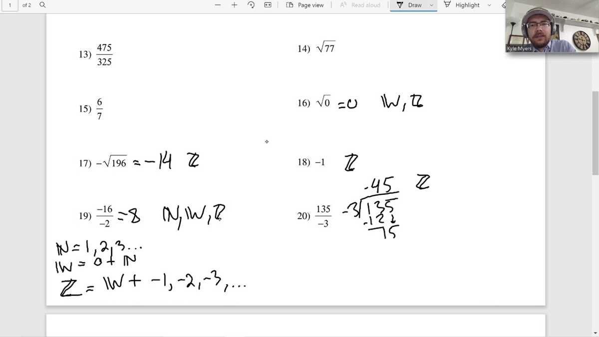 algebra basic real numbers answer key