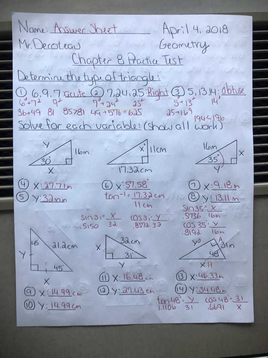 geometry jan 18 tests answer key