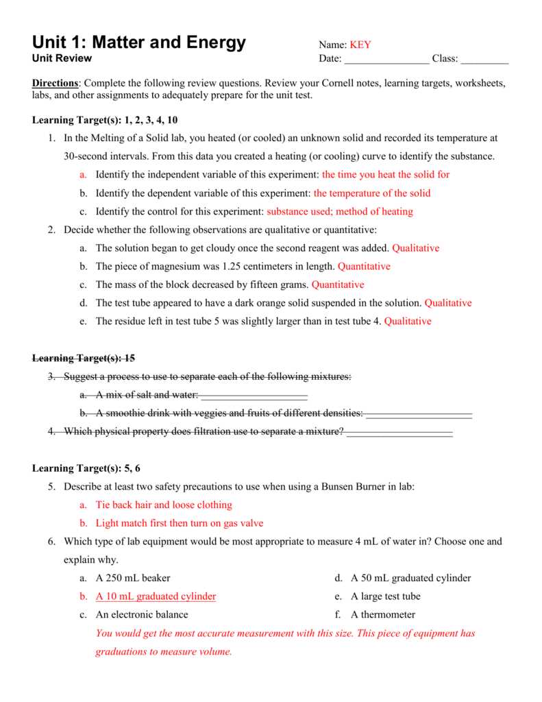 unit 1 section b review questions answer key