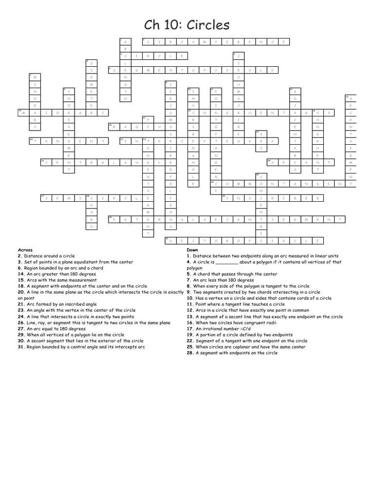 unit 10 circles homework 8 answer key