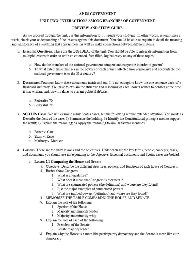 unit 2 legislative branch study guide answer key