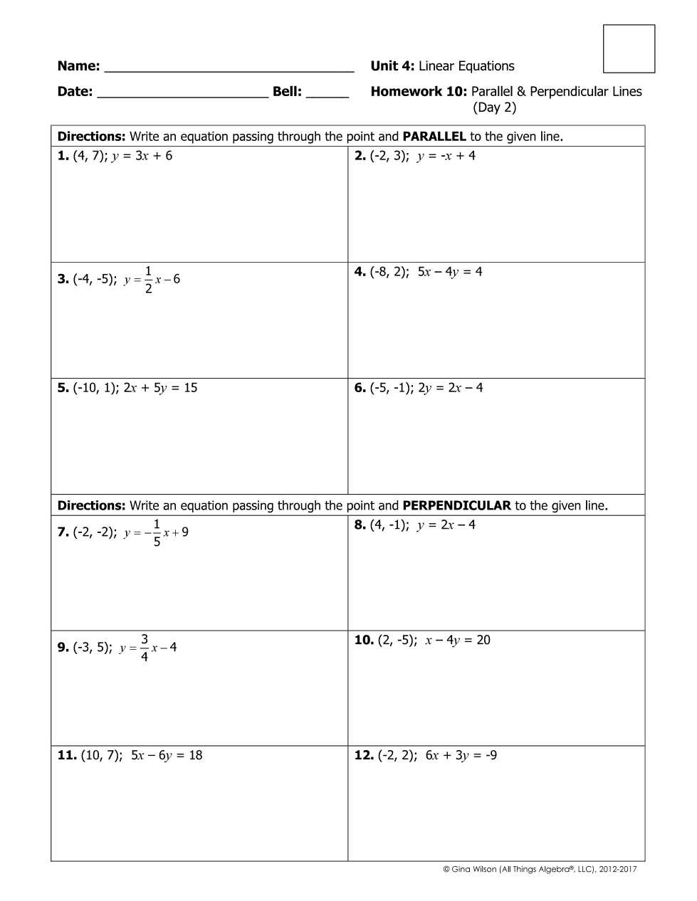 unit 3 parallel and perpendicular lines answer key