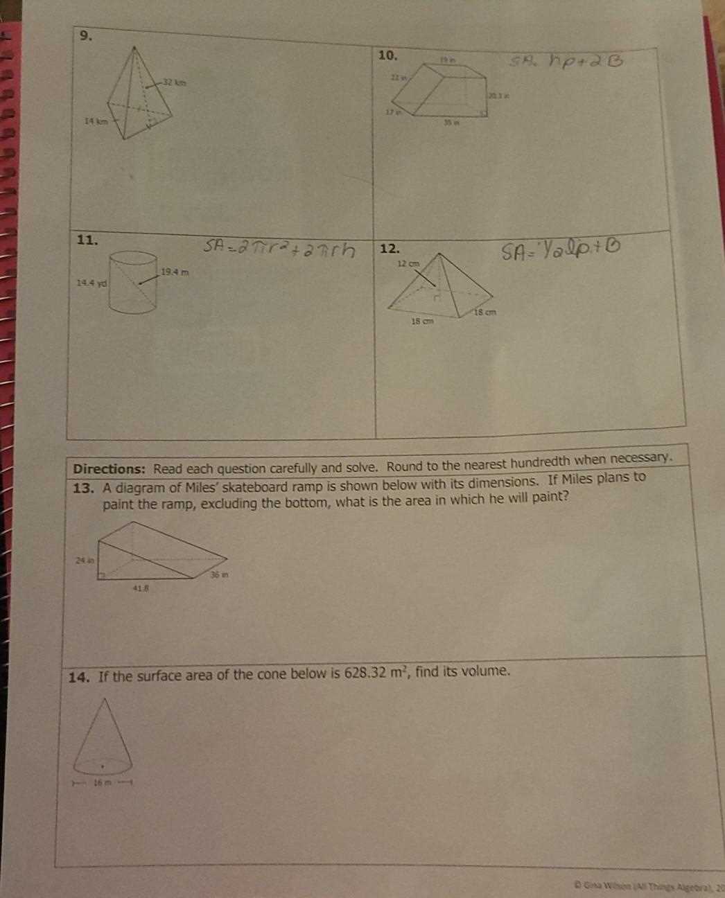 unit surface area homework 2 answer key