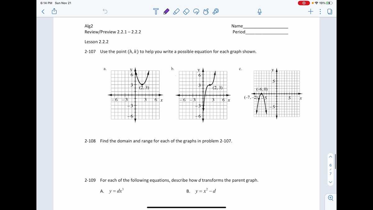 lesson 2.2 skills practice answers key algebra 1