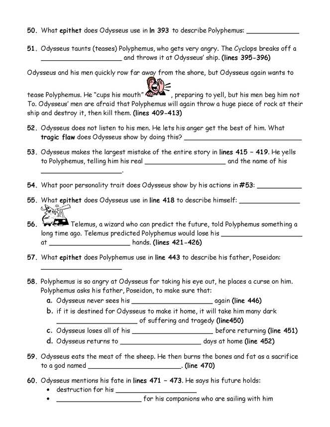 the odyssey reading guide books 1 6 answer key