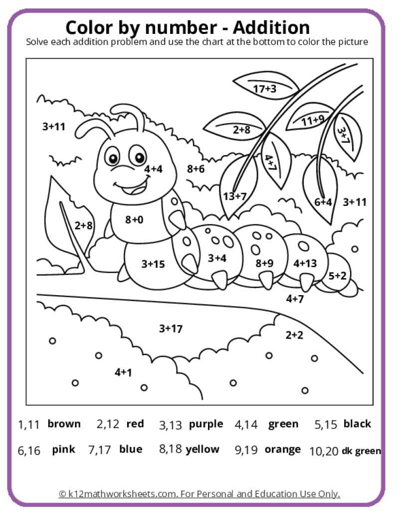 color by number operations with fractions answer key