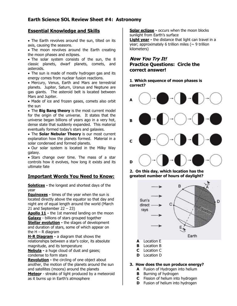 review and practice for the earth science sol answer key