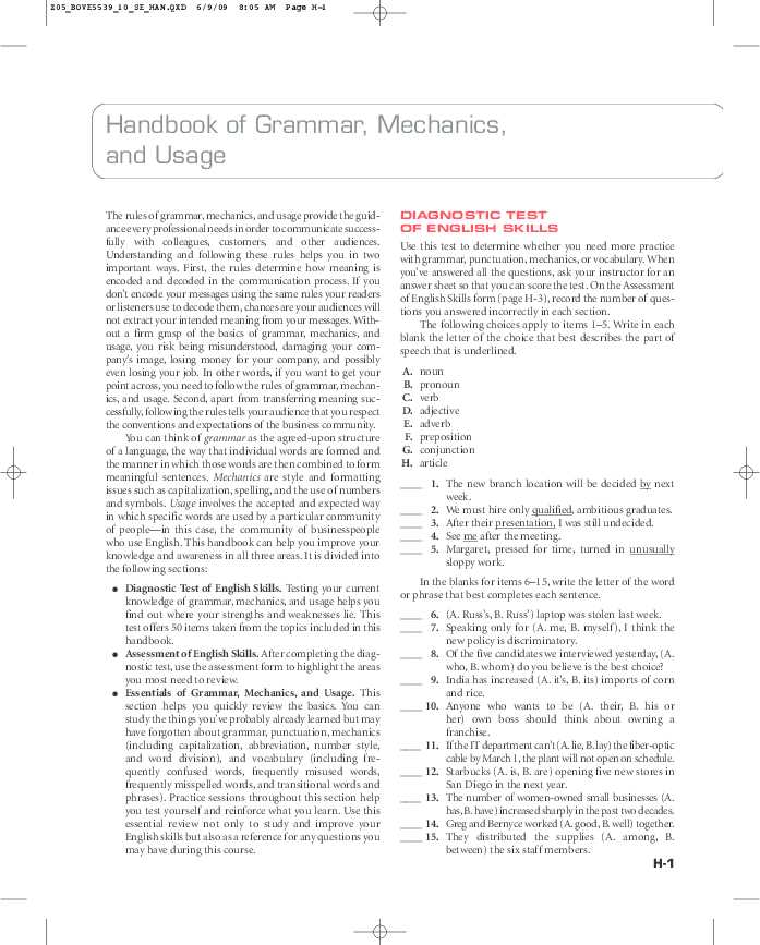 answer key classzone grammar usage and mechanics