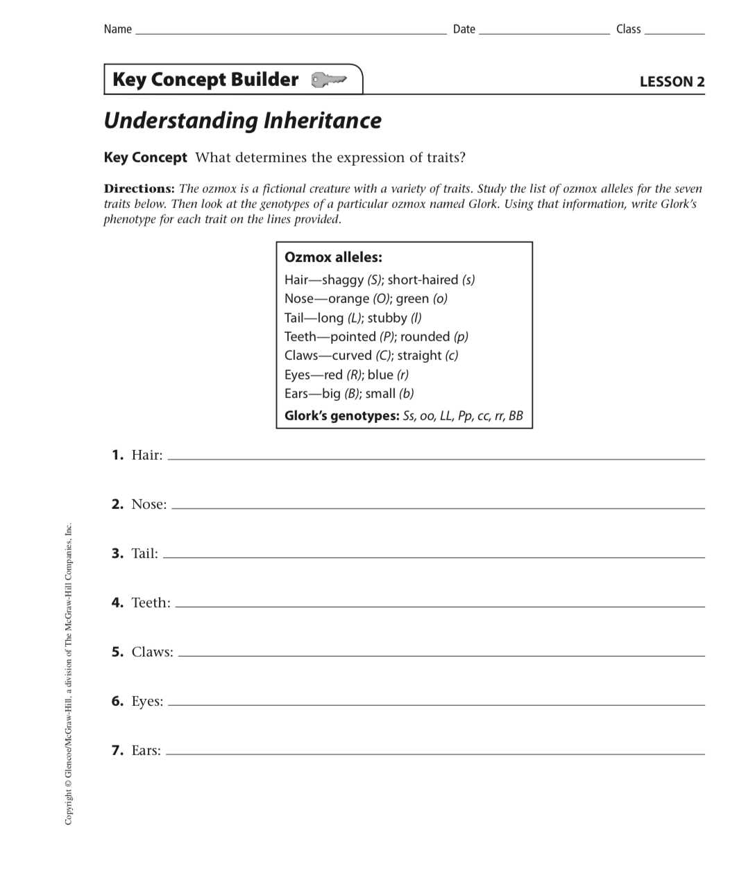 biology mcgraw hill answer key