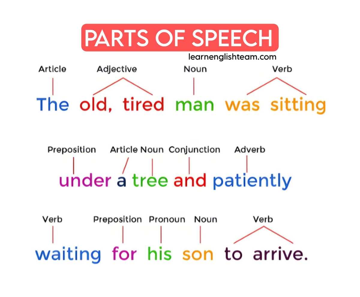 worksheets parts of speech test with answer key
