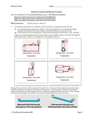 electricity and energy circuits readworks answer key